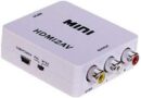 White Mini converter box HDMI to AV HDMI input to audio AV CVBS output