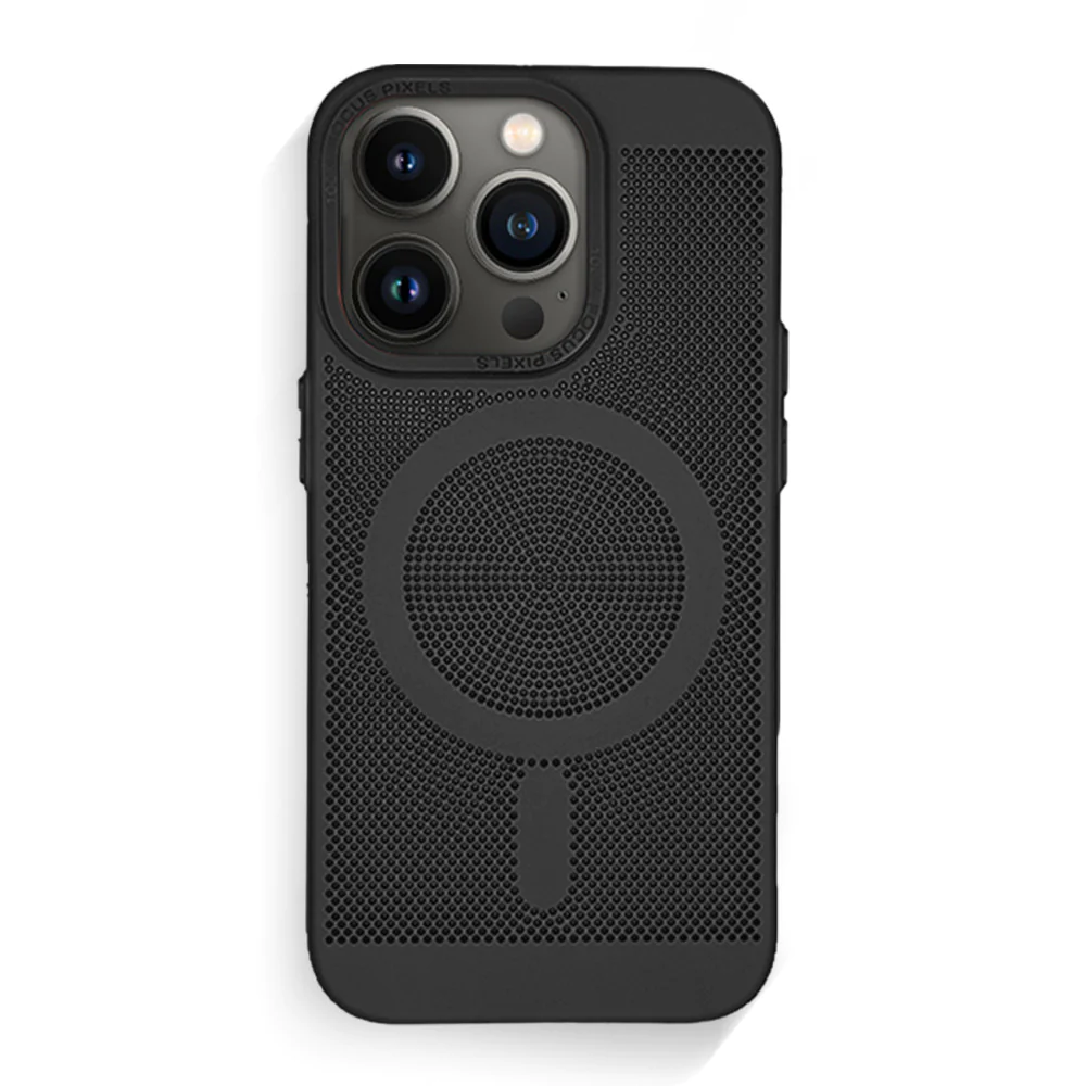 Magnetic Cooling Breathable Phone case, Heat Dissipation Steel Mesh Magnetic Attraction Case Cover for iPhone