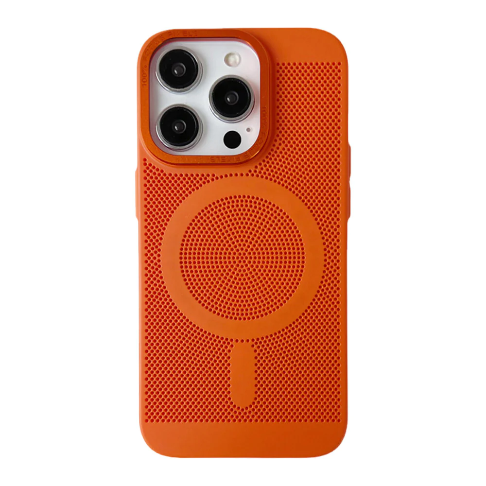 Magnetic Cooling Breathable Phone case, Heat Dissipation Steel Mesh Magnetic Attraction Case Cover for iPhone