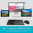 Rapoo 8000M Multi-Mode Keyboard and Mouse Set Bluetooth 3.0/4.0 Wireless 2.4 GHz 1300 DPI Combo- Black - Image 5