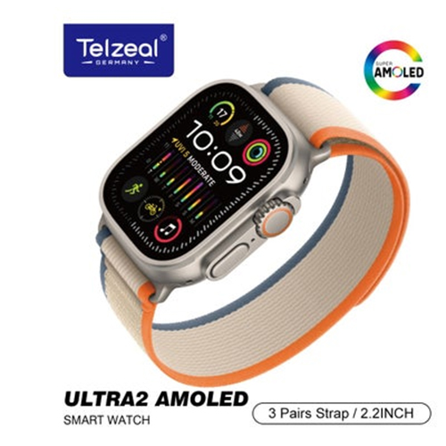 TELZEAL Ultra Smart Large 2.2 Inch / 49 mm Watch with 3 Silicone Bands with Wireless Charging and Bluetooth Feature