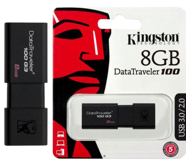 Kingston DataTraveler 8 GB USB 3.0 Flash Drive