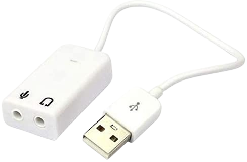 USB converter to sound and mic-white