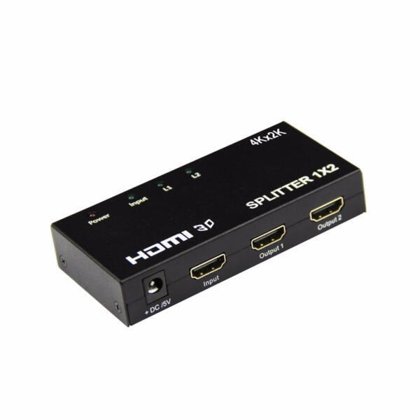 HDMI Splitter 1 in 2 Out -4K Hdmi Splitter 1x2 Ports v1.4 Powered 4K/2K Full Ultra HD 1080p