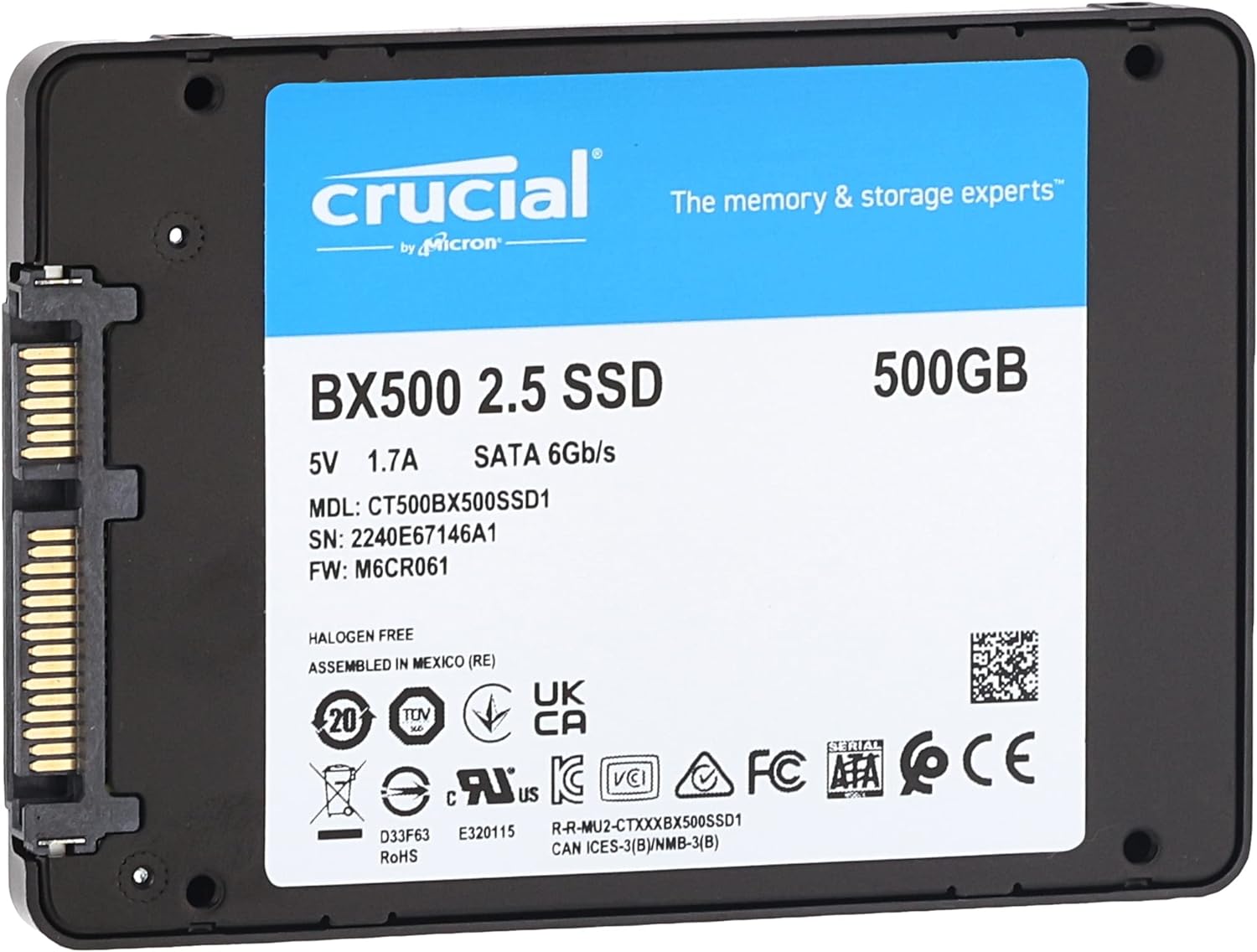 Crucial BX500 500GB  2.5-inch