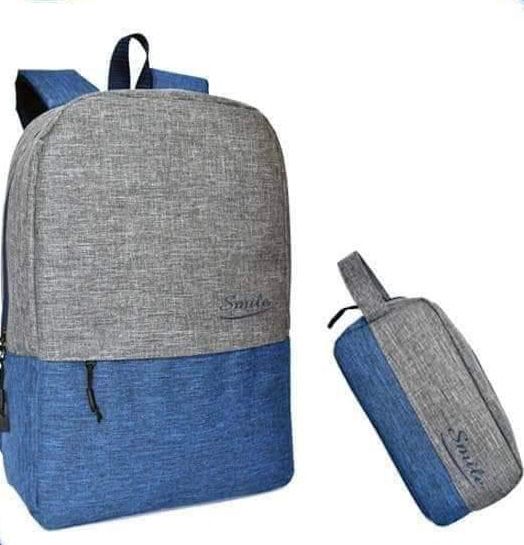 Smile Laptop Backpack Unisex Travel School Bag 2 Pieces Smart Backbag
