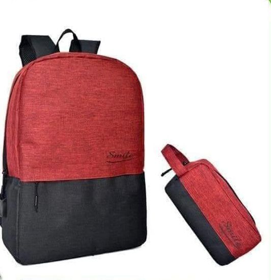 Smile Laptop Backpack Unisex Travel School Bag 2 Pieces Smart Backbag