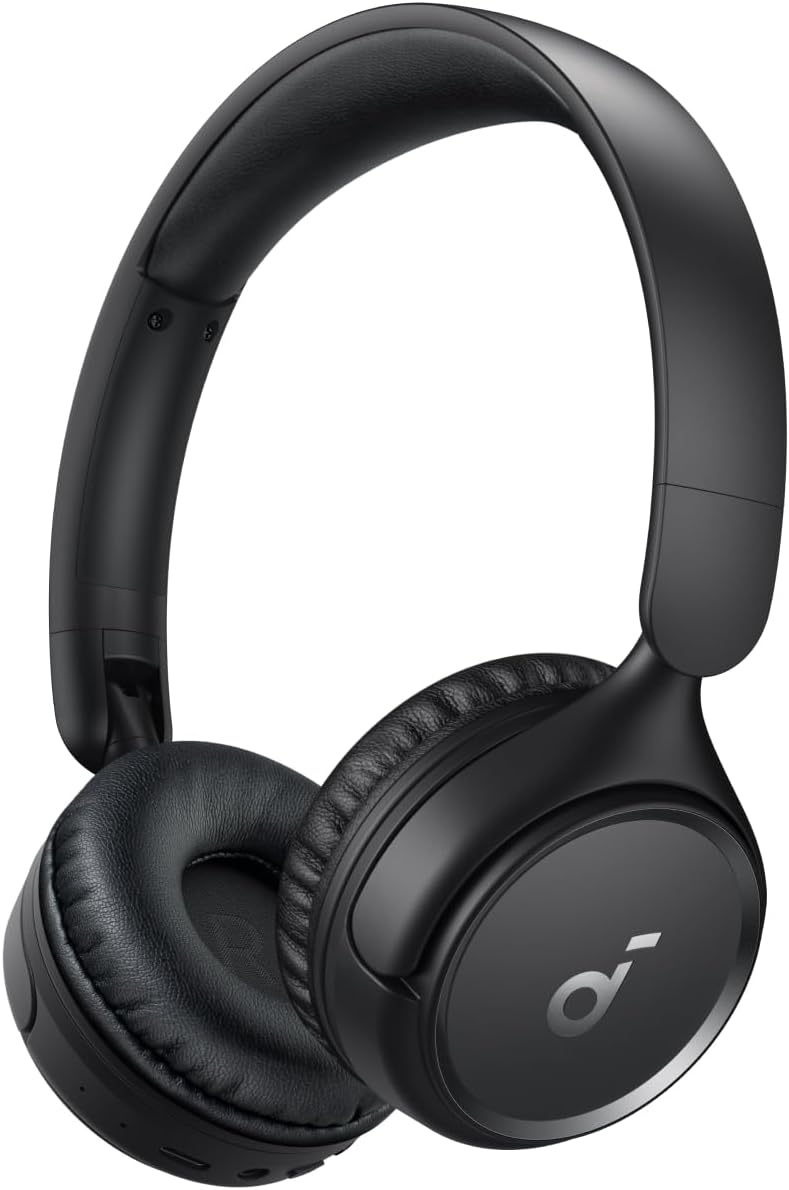 Anker Soundcore H30i Wireless On-Ear Headphones, Foldable Design, Pure Bass, 70H Playtime, Bluetooth 5.3, Lightweight and Comfortable, App Connectivity, Multipoint Connection (Black)
