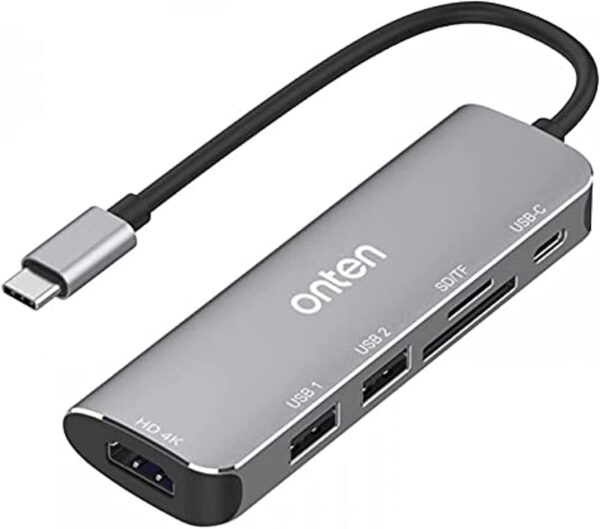 Onten OTN-95116 - 5 in 1 Type-C Multi Function Dock Station ( 2x USB 3.0, SD/TF Card Reader, HDMI, Type-C PD Port