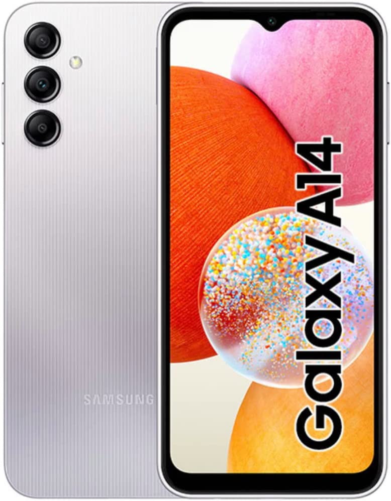 Samsung Galaxy A14 LTE Dual SIM Silver (4GB, 128GB Storage) | Triple Rear Camera (50 MP Main)