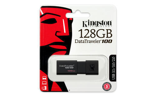 Kingston DataTraveler 128 GB USB 3.0 Flash Drive,