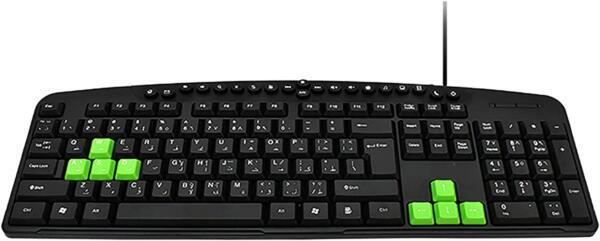 Zero Keyboard ZR-2608 Multimedia for Computer  Green Black