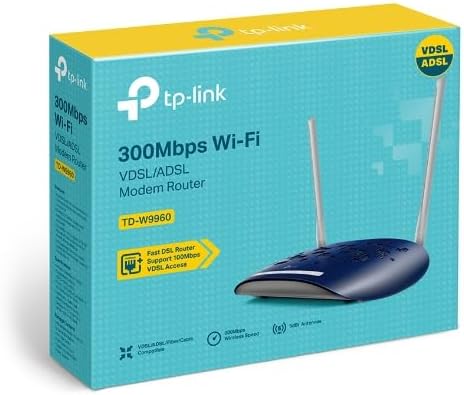 Tp.Link TD-W9960 | VDSL/ADSL WiFi Router 300Mbps | Multifunctional Router Modem | Up to 100Mbps Internet Speed | Powerful Dual Antenna Coverage | Support Various Service Providers